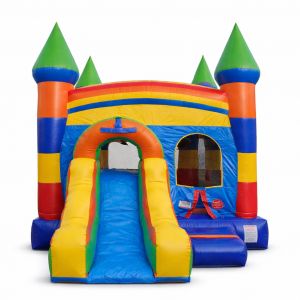Multicolor Bounce House rental, event planning, party supplies, equipment rental, celebration, party rentals near me, professional setup